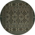 thumbnail image 1 of Ahgly Company Indoor Round Persian Turquoise Blue Traditional Area Rugs, 6' Round, 1 of 4