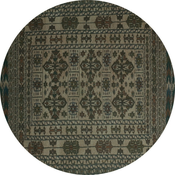 Ahgly Company Indoor Round Persian Turquoise Blue Traditional Area Rugs, 6' Round