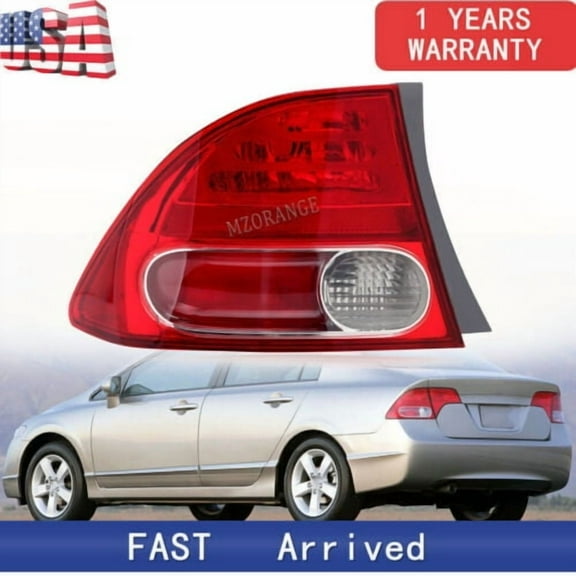 Left Driver Outer Tail Light for  Honda Civic Sedan 2006-2008 Rear Brake Lamp US
