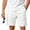 White, variant on Men's Cotton Linen Shorts Drawstring Elastic Waist Loose Fit Summer Beach Casual Shorts