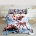 thumbnail image 2 of Castle Fairy Pink Deer Christmas Comforter Set (Queen), 3-Piece, 2 of 8