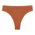 thumbnail image 2 of Swuxness Women's Thong Underwear, Women's Panties, Women's Ribbed Thong Seamless Yoga Sports Plus Size High Elasticity Panties for Women Orange, L, 2 of 3