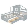 thumbnail image 4 of Harper & Bright Designs Twin Size House Bed with Sofa, Platform Bed with Two Drawers and Storage Shelf, Gray, 4 of 9