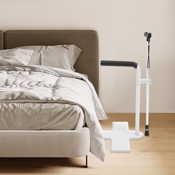 White Carbon Steel 60x50cm Height-Adjustable Lifting Handrail Old People's Station Assistor With Independent Crutches