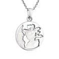 thumbnail image 2 of Traveler World Map Mother Earth White Pearl Sterling Silver Necklace, 2 of 6