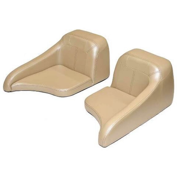 Blue Wave Boat Bow Seat Cushions |  High Back Beige (Set of 2)