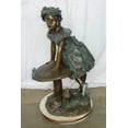 thumbnail image 4 of Nifao Elegant Girl Standing by a Frog on a Mushroom 31" x 20" x 43"H – Outdoor Bronze Fountain, Garden Water Feature, 31"L x 20"W x 43"H, 4 of 11