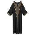 thumbnail image 4 of Beach Kaftan Dresses for Women Plus Size Caftan Loungewear Mexican Embroidered Dress Long Beach Tunic Summer Elegant Vacation Outfit Long Sleeve Robe, 4 of 10