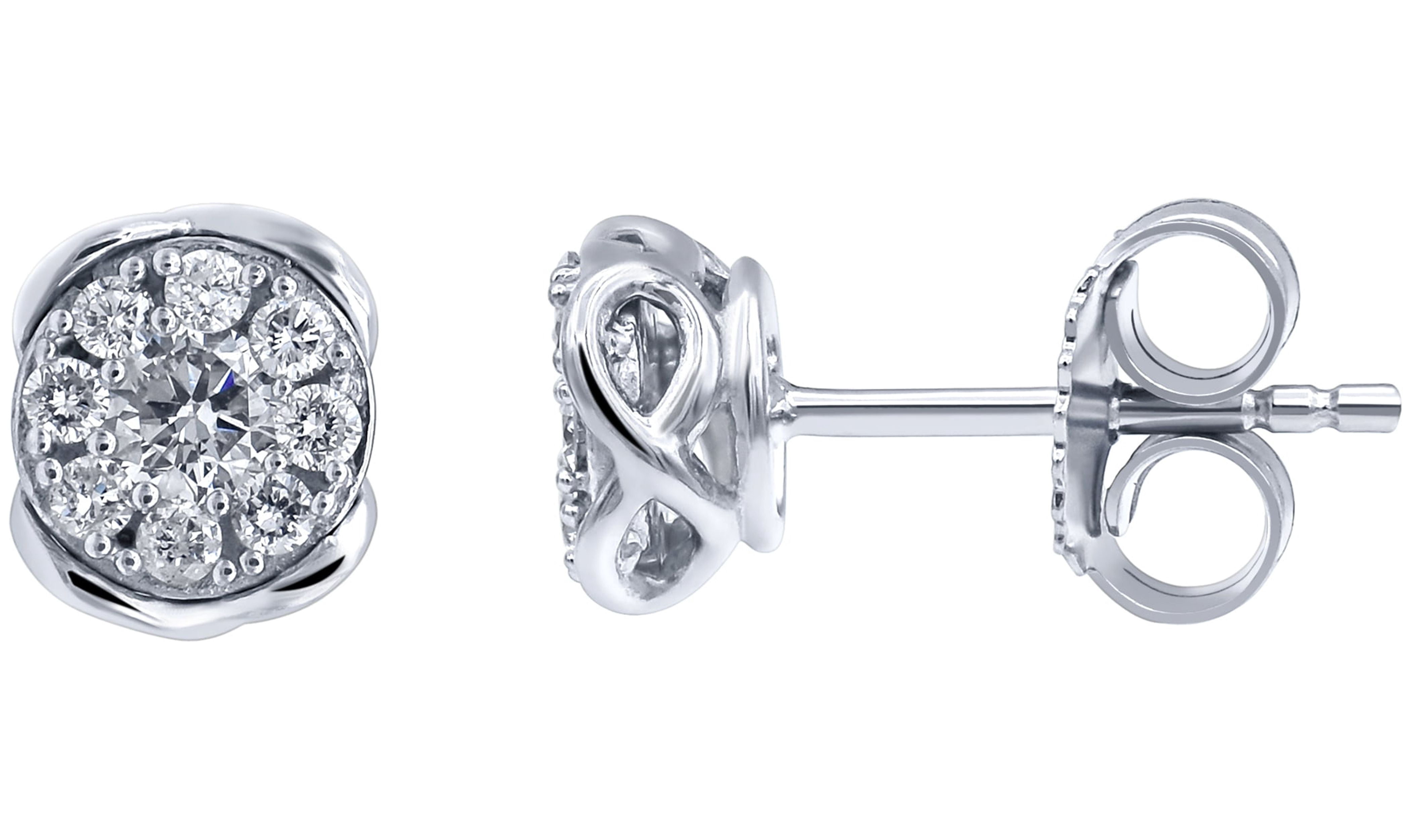 1/2 Carat T.W Lab Grown Diamond Stud Earrings in Sterling Silver