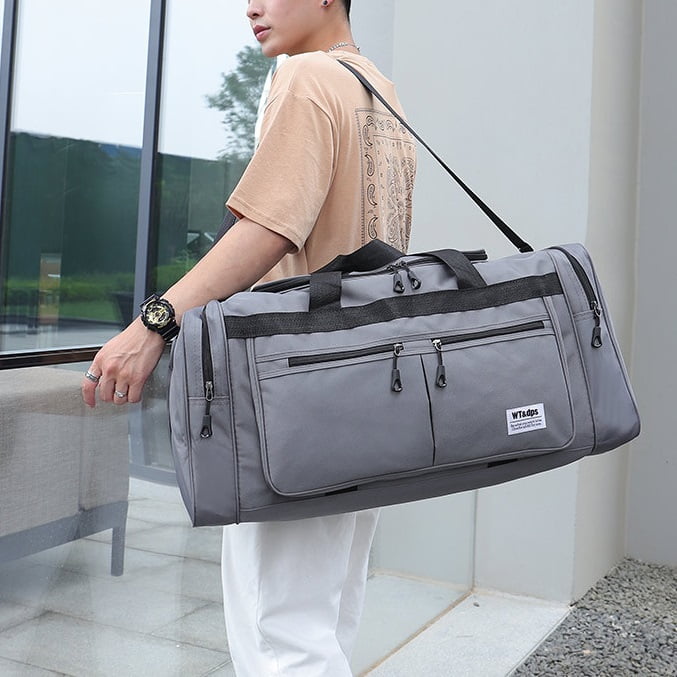 TBWYF 28 inch Duffel Bag Gym Bag Unisex Sporty Gear Gray