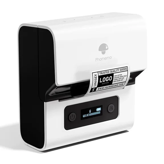 Label Maker- Address Label Printer M221 - 3'' Bluetooth Thermal Label Priner Perfect for Address, Barcode, Crafts, and Small Business - Compatible with Phone and PC(White＆Black)