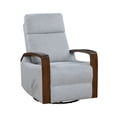 thumbnail image 3 of OakvillePark Vexa Boucle Swivel Glider Reclining Chair with Wooden Arms, Gray, 3 of 14