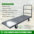 thumbnail image 2 of HPDAVV Steel Platform Truck/Smooth Deck Platform Truck Industrial Push Cart 60" L x 24" W Portable Dolly Large Flatbed with 6" Wheels 2000lb Capacity, Gray, 2 of 8