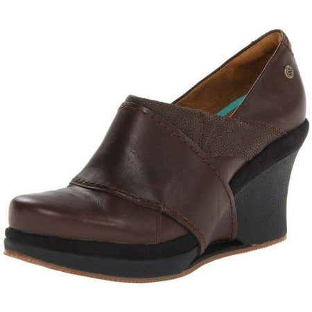 New Ladies Brown Wedge Heel - MOZO Women's Divine Leather Platform Wedge Heel Shoes, Brown