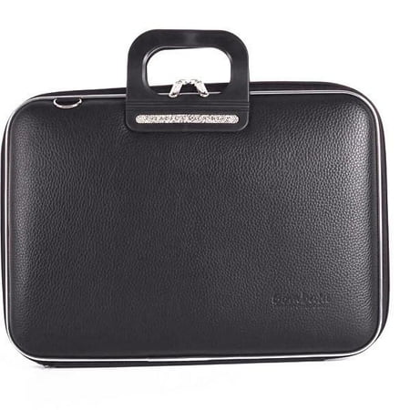 Lightweight Lined Briefcase - Firenze Classic 15-Inch Briefcase (Black)