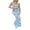 Blue, variant on Women Y2K Crochet Knit 2 Piece Skirt Sets Hollow Out Crop Top Bodycon High Waist Maxi Skirt Set Beach Long Dresses