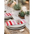 thumbnail image 5 of Red Pink Striped Cloth Napkins Set of 6 Reusable Dinner Napkins, Farmhouse Stripes Simple Art Cocktail Napkin Washable Table Napkins for Wedding/Holiday Party/Baby Shower 20"x20", 5 of 7
