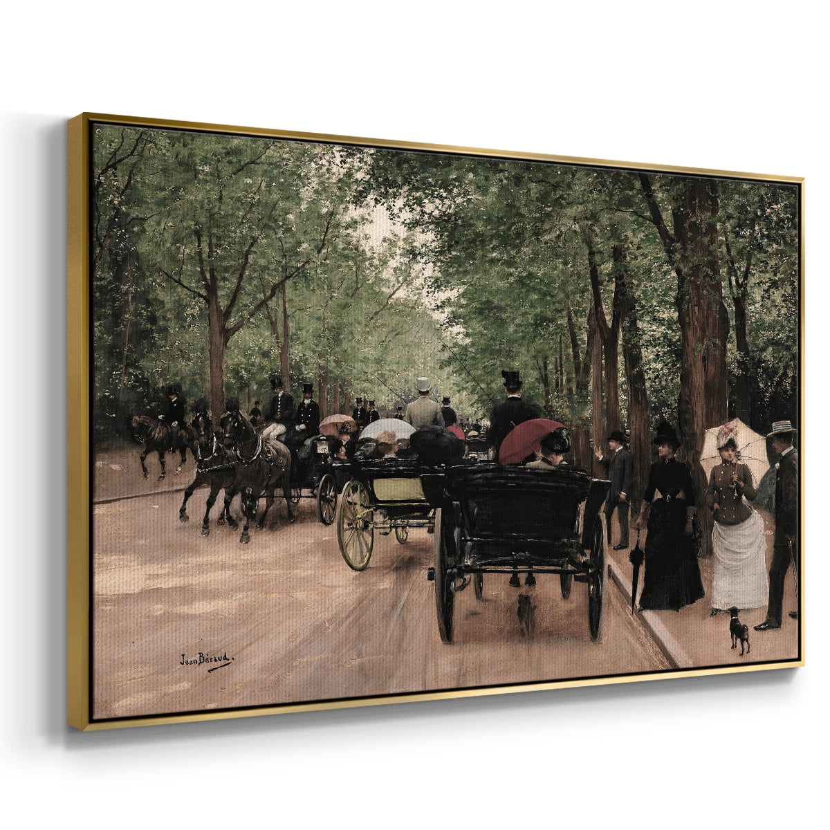 Vintage Animal Print-XXX By Wexford Home Framed in Gold Wood Gallery Wrapped Canvas 27 in. x 41 in.