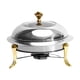 thumbnail image 1 of Chafing Dish Buffet Calentador de alimentos Placas de tapa transparente Portátil Redondo Pequeño Hot Pot Camping Estufa de para exteriores, oro 18cm BLESIY plato de frotamiento, 1 of 8