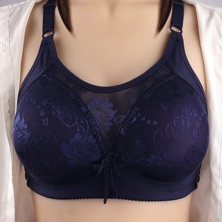 

Miayilima Bra For Women Pattern Ribless Large Strap Jacquard Four Comfort Bra