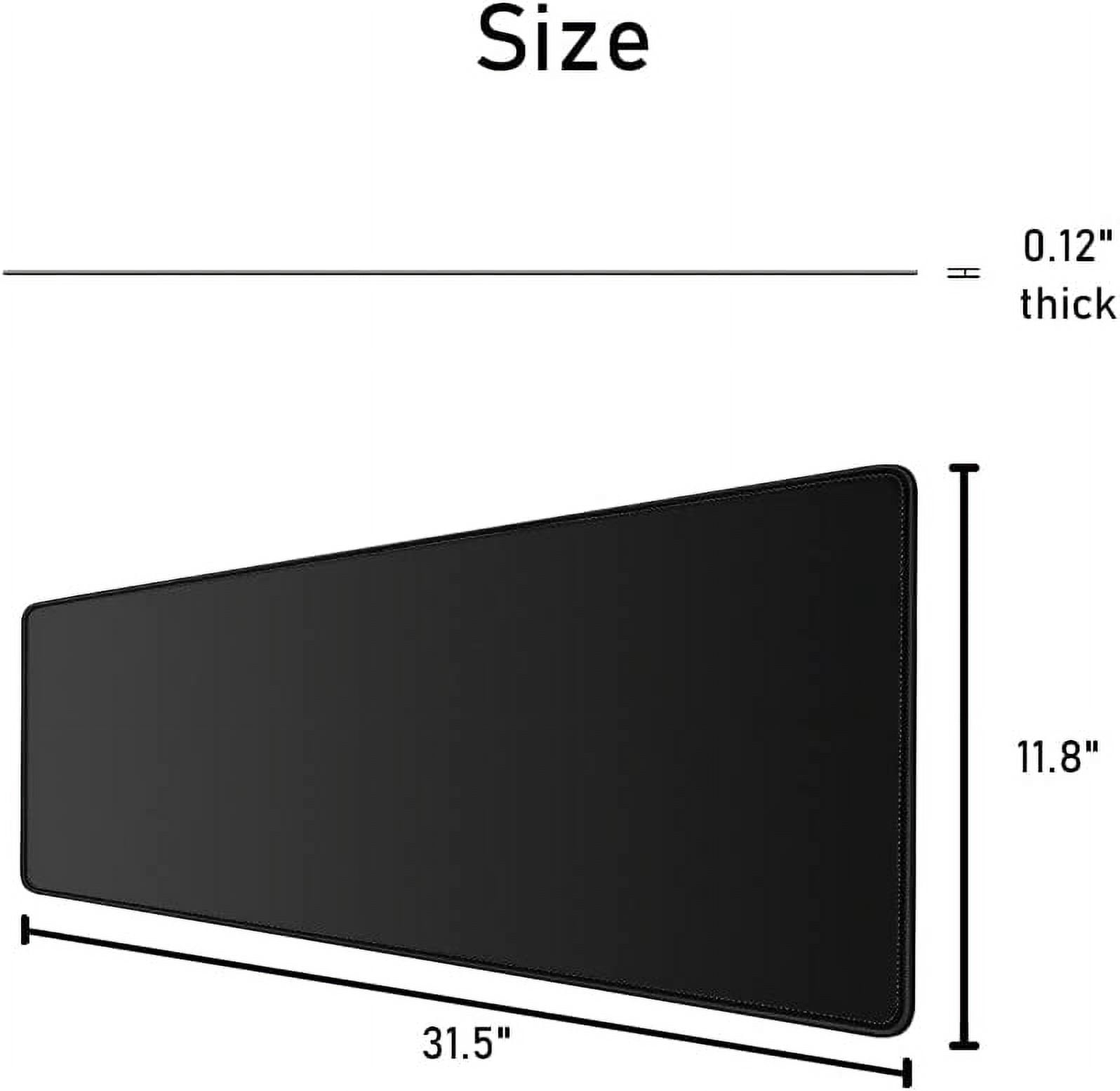 Desk Pad Protector,Mouse Pad with Non-Slip Rubber Base,Textured & Waterproof Mousepad with Stitched Edges,Large Desk mats for Computers,Laptop,Gaming,Office & Home,31.5 x 11.8 in,Black