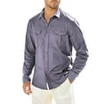 thumbnail image 7 of Men's Clearance Button Down Shirt Casual Regular-Fit Dress Shirts Lapel Wrinkled Casual Shirt Cotton Linen Fashion Breathable Shirt Long Sleeve Dress Shirts, 7 of 7