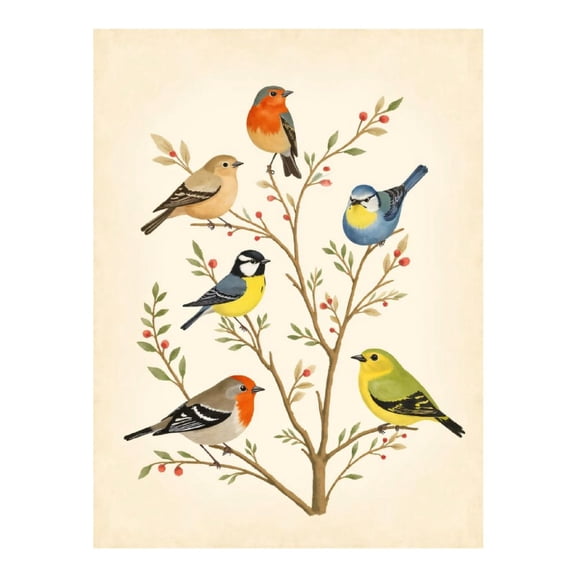 Diamond Art Kit for Adults, Colorful Birds On Branches Diamond Painting for Adults Beginners, DIY Diamond Art Painting Kits, 5D Diamond Painting Crafts for Home Decor 12x16 Frameless