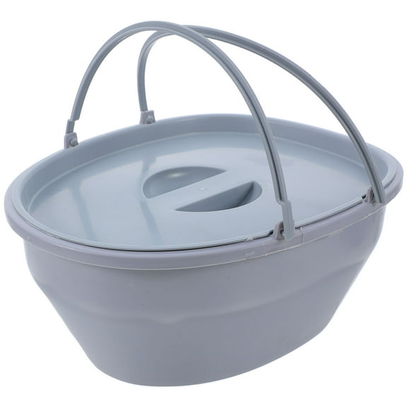 BESTYASH Portable Toilet Seat for Elderly Grey with Removable Inner Bucket for Home Use