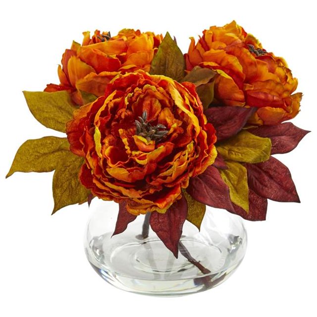 Nearly Natural 1580-OR Peony Artificial Arrangement - Orchid