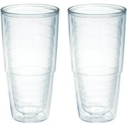 Tervis 1001833 Clear & Colorful Insulated Tumbler 2 Pack - Boxed 24oz, Clear