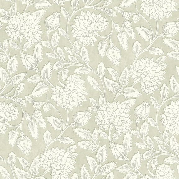 Chesapeake Vadouvan Sage Jacobean Trail Wallpaper