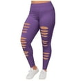 thumbnail image 3 of Sales of The Day Clearance! lcziwo Women's High Waisted Yoga Pants Plus Size Ripped Skinny Workout Leggings Tight Stretchy Running Legging Pants Purple XXXL, 3 of 7