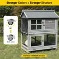 thumbnail image 5 of Aivituvin Outdoor Rabbit Hutch Bunny House with Wheels, Wooden Guinea Pig Cage for Small Animals, 5 of 9