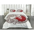 thumbnail image 3 of Ambesonne Virgo Quilted Bedspread Set 3 Pcs, Zodiac Concept Fantasy Print, Queen Size, White Brown Ruby, 3 of 5