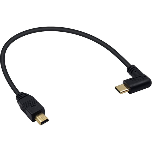 Duttek Cable Mini USB a USB C Cable USB C a Mini USB en ángulo Recto USB 3.1 Tipo C Macho a Mini USB Macho Cable convertidor para cámara Digital y más Dispositivos Mini USB 10 Pulgadas/26 cm