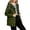 Army Green, variant on Women’s Striped Lined Hooded Windproof Rain Jacket, Lightweight Oxford Polyester Zip Snap Outdoor Coat Size S-5XL Plus Size Friendly