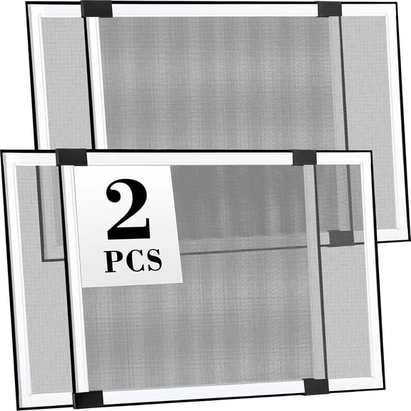 2 Pcs Expandable Window Screen Adjustable Sliding Window Screen Mesh with Aluminum Frame for Home House (21''-38.6'' W X 15'' H)