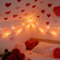 thumbnail image 5 of Two-Tone Heart String Lights,Multicolor LED Fairy Lights with Warm White Diodes,for Festive Party Bedroom Decor and Romantic Ambiance Setting on Valentine's Day Dates,Creating Cozy Atmosphere, 5 of 9