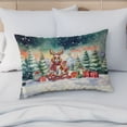 thumbnail image 4 of Merry Christmas Santa Reindeer Antlers Cavalier King Charles Spaniel Sleigh Xmas Winter Holiday Quilt Pillowcase Dog Lover Gifts Throw Pillow Cover Bed Home Decor - 00023, 4 of 5