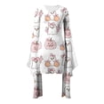 thumbnail image 4 of BaoFuBaoMei Womens Dresses for Halloween Plus Size Crew Neck Long Flared Sleeve Halloween Cute Ghost Pumpkin Print Dresses Irregular Hem Bodycon Party Dresses, 4 of 5