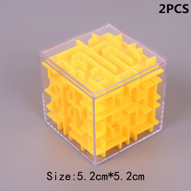 TOBEFU cubo mágico de laberinto 3D, rompecabezas transparente de seis lados, Cubo de velocidad, juego de Bola rodante, juguetes educativos para niños Fivean unisex