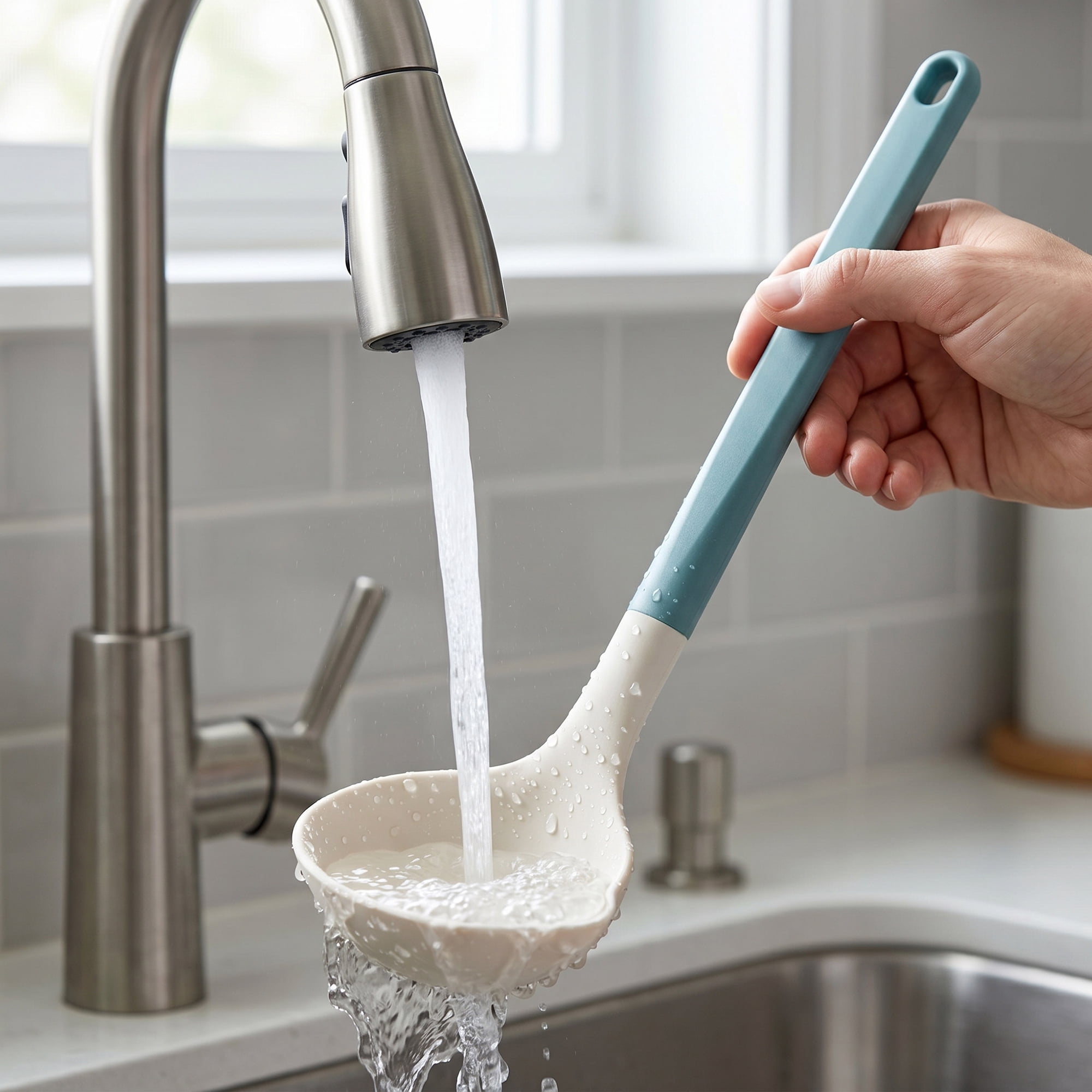 Unique Bargains 4Pcs Non Stick Cookware Silicone Kitchen Utensils Set Blue