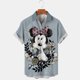thumbnail image 1 of Disney Anime 3D Mickey Mouse Print Men Shirt Summer Loose Short Sleeve Casual Shirt Hawaiian Shirt Shirt Top Plus Size Hot Sale4XL Gao Jinjia LED, 1 of 2