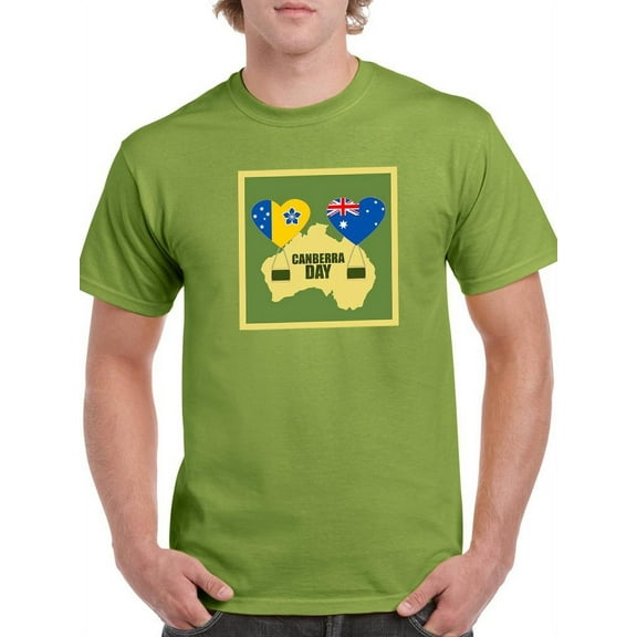 Canberra Day Duo Flag Balloons T-Shirt Men -Image by Shutterstock, Male Small