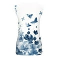thumbnail image 5 of Women's Fashion 2024 Elegant Going out Blouse Vintage Flora Print Tank Tops Dressy Casual Tops Sleeveless Loose Fit Flowy Tunic Tops Scoop Neck Summer Clothes for Teen Girls White T Shirts XL, 5 of 5