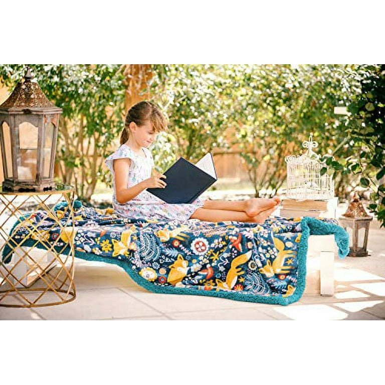 Chanasya Gold Fox Lush Nature Vibrant Color Print Decorative Fleece Throw Blanket Super Soft Cozy Snuggly Luxurious Chick Plush Sherpa for Bed Couch Sofa Chair Office 50 x 65 Inches
