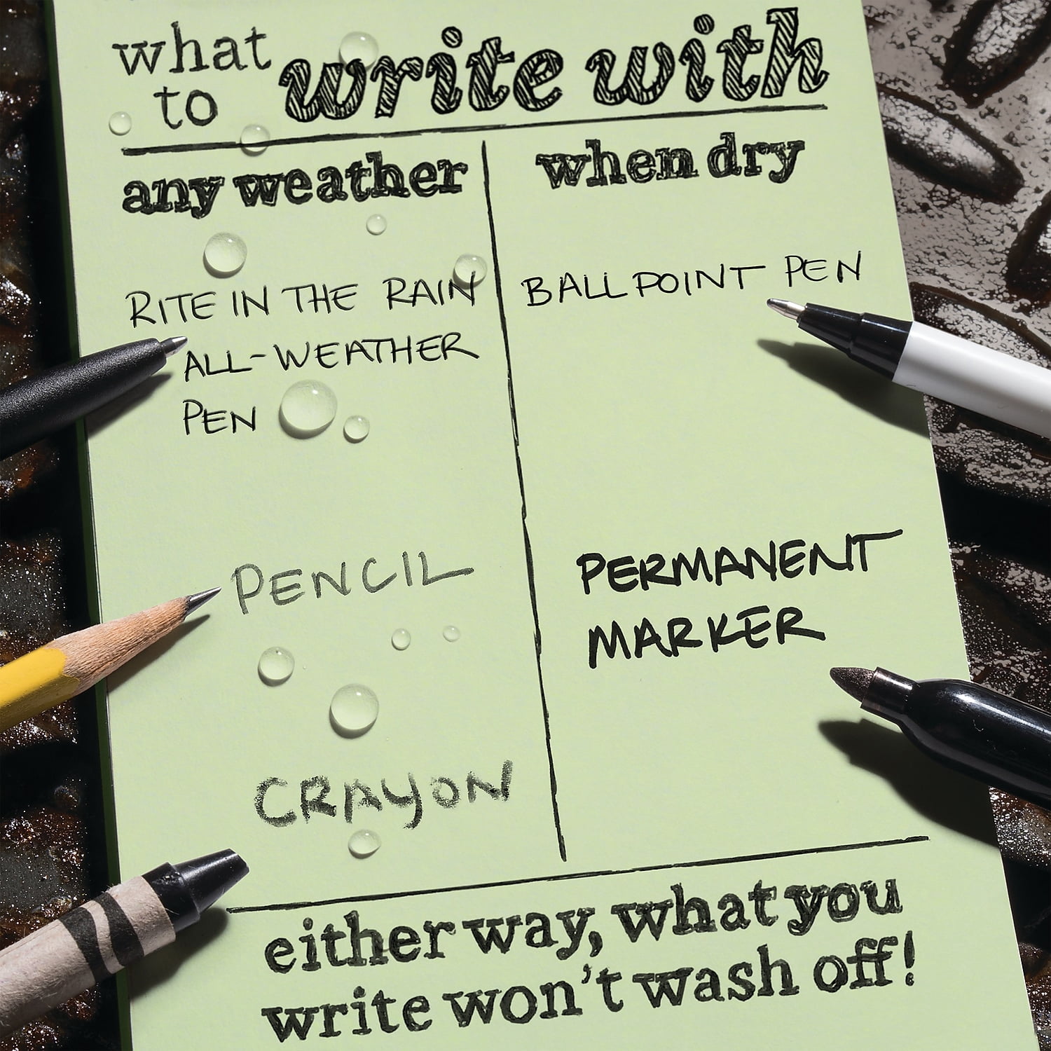 Rite in the Rain Green Weatherproof Notebook - 4.625 x 7 Inch, Side Spiral