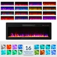thumbnail image 3 of BELLEZE 42" Electric Fireplace Heater, 1400 W Recessed & Wall Mounted Electric Fireplace with Remote Control, Freestanding Heater with Adjustable Flame Color and Brightness, Timer, Touch Screen, 3 of 7