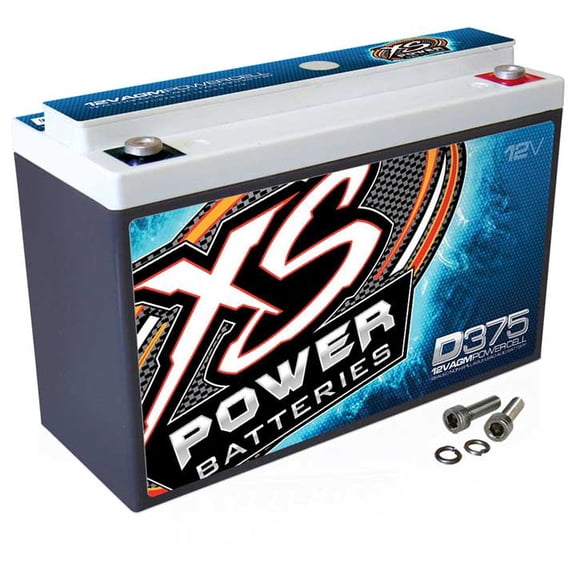 XS POWER D375 600 WATT 12-VOLT CAR AUDIO AGM POWER CELL BATTERY W/ HARDWARE NEW