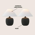 thumbnail image 6 of JONATHAN Y Delphi 18.25" Minimalist Scandinavian Resin/Iron LED Table Lamp, Matte Black (Set of 2), JYL5600A-SET2, 6 of 7